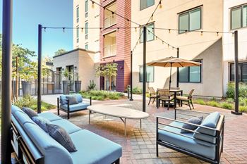 Custom designed courtyards located throughout the property